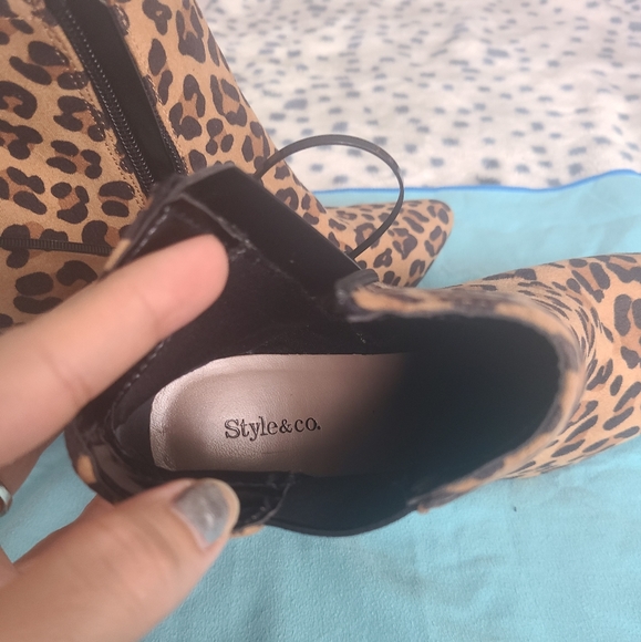Brand new! Style&Co cheetah print high heel boots. Size 6 - Picture 7 of 12
